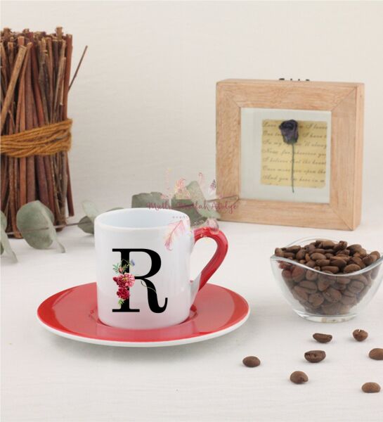 li Kırmızı Türk Kahvesi Fincanı