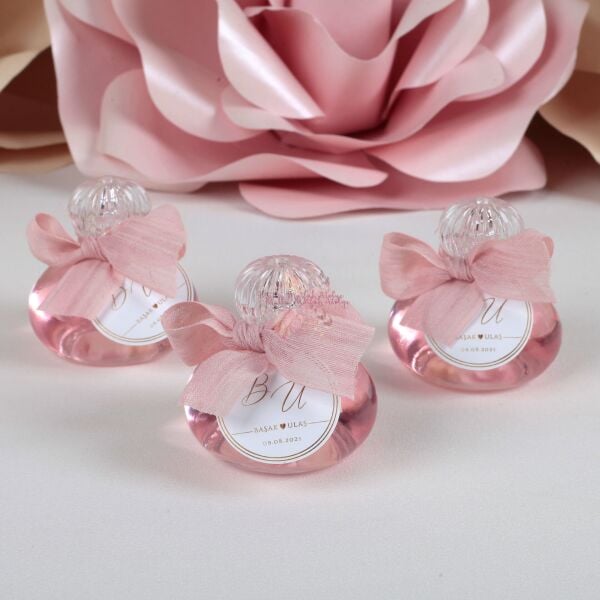 Yuvarlak Cam Şişe Eyüp Sabri Tuncer Kolonya Nişan Hediyeliği