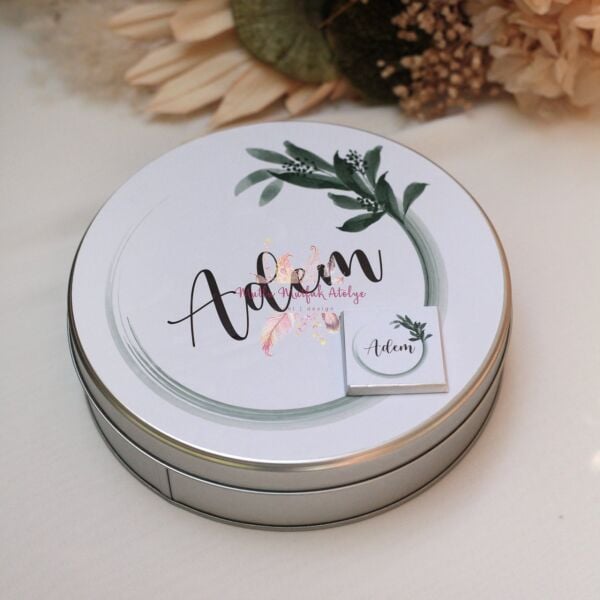 Yeşil Çiçek Konseptli 100'lü Metal Kutulu Çikolata