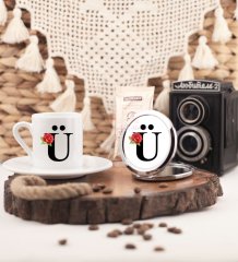 Türk Kahvesi Fincanı ve Aynalı Set Ü Harfi