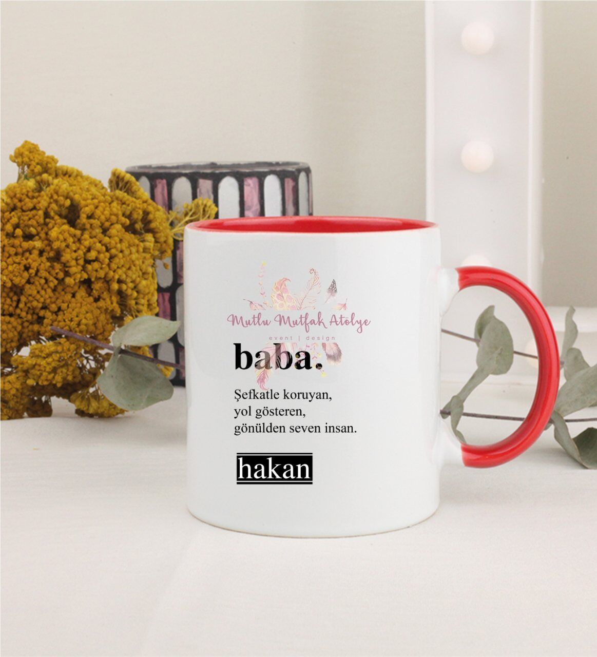 Kişiye Özel Babalar Günü Kırmızı Kupa Bardak