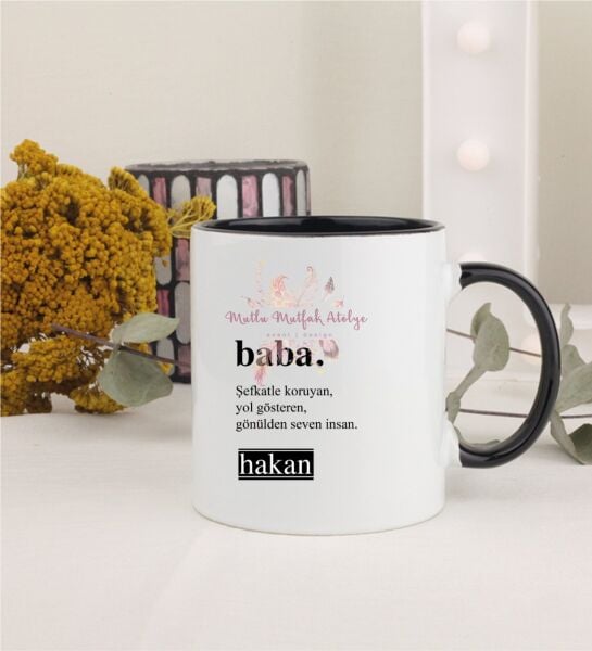 Kişiye Özel Babalar Günü Siyah Kupa Bardak