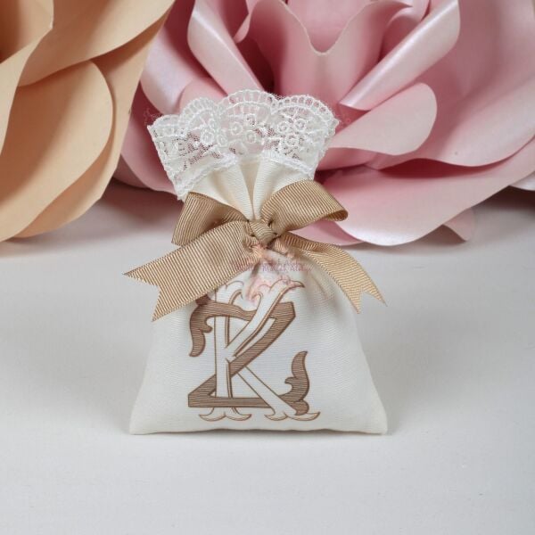Monogram Desenli Baskılı Lavanta Kesesi – Hediyelik ve Kişiye Özel Tasarım