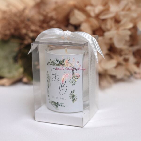 Hediyelik Kutulu Mum Yükseltili