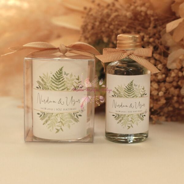 Hediyelik Kokulu Mum, Kolonya ve Karton Çanta Seti
