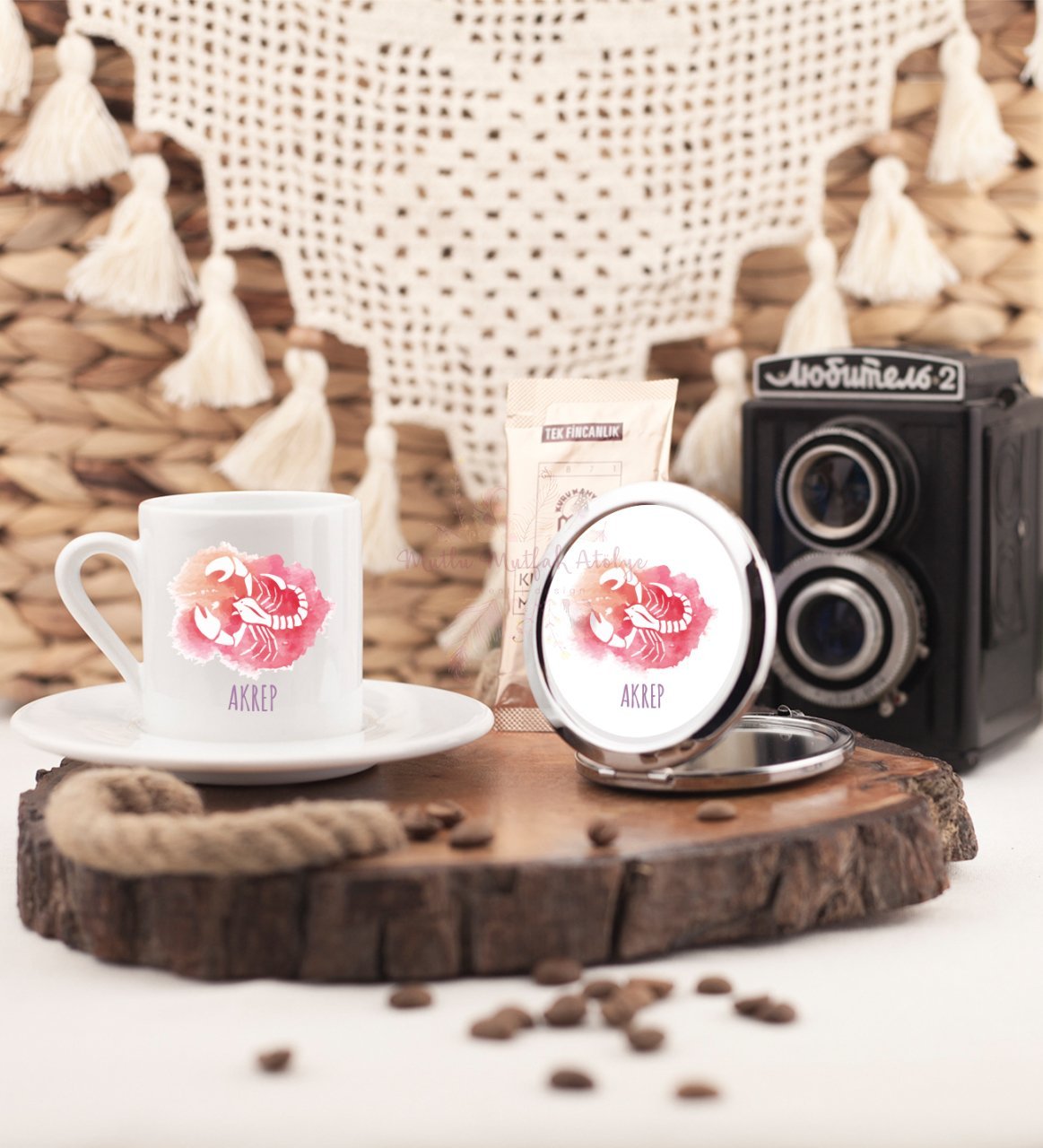 Türk Kahvesi Fincanı ve Aynalı Set