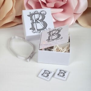 Kurdeleli 4 Bölmeli Çikolata Kutusu – Nişan, Düğün, Doğum Günü Hediyeliği