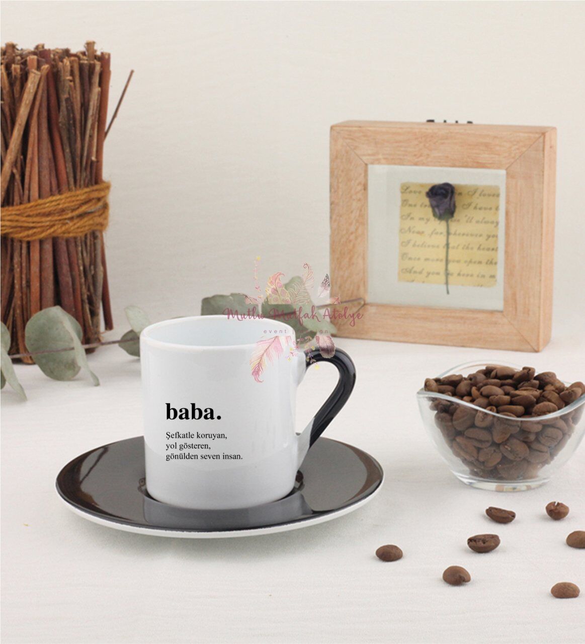 Babalar Günü Siyah Türk Kahvesi Fincanı