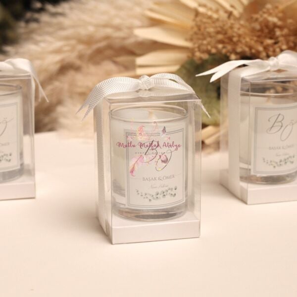 Hediyelik Kutulu Mum Yükseltili Desenli