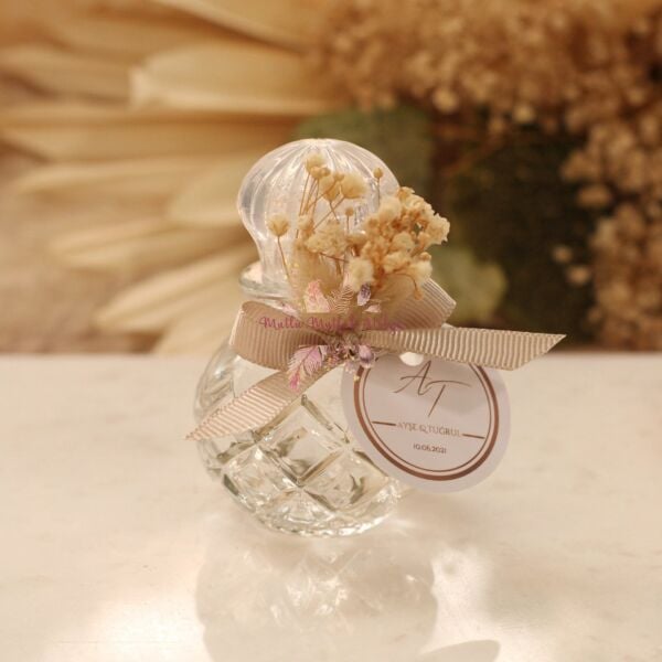 Yuvarlak Çiçek Süslemeli Hediyelik Kolonya