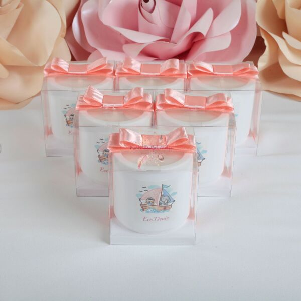 Vanilya Kokulu Kutulu Beton Mum Bebek Hediyeliği