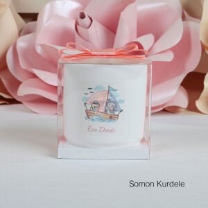 Vanilya Kokulu Kutulu Beton Mum Bebek Hediyeliği