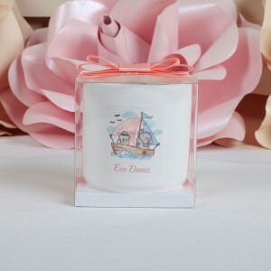 Vanilya Kokulu Kutulu Beton Mum Bebek Hediyeliği