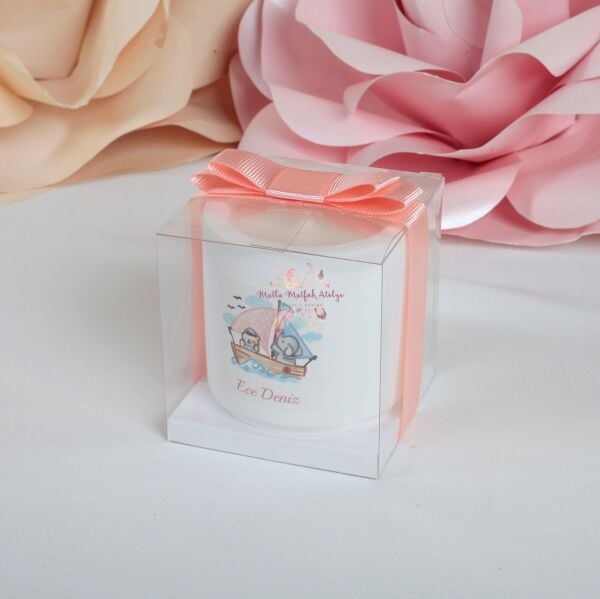 Vanilya Kokulu Kutulu Beton Mum Bebek Hediyeliği