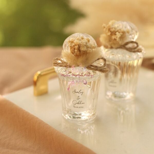 Hediyelik Kolonya Çiçek Süslemeli Nişan Düğün Hediyeliği