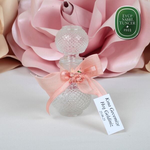 Kına Konseptli Cam Şişe Çiçek Süslemeli Eyüp Sabri Tuncer Kolonya