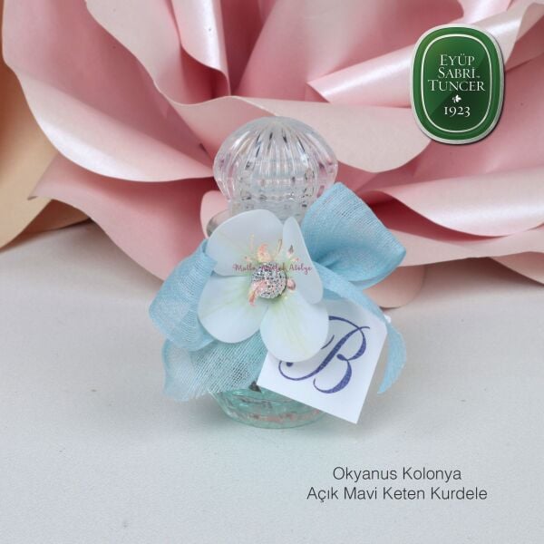 Çiçek Süslemeli Cam Şişe Kolonya - Eyüp Sabri Tuncer