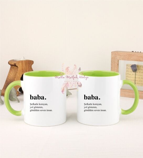Babalar Günü İkili Yeşil Kupa Bardak