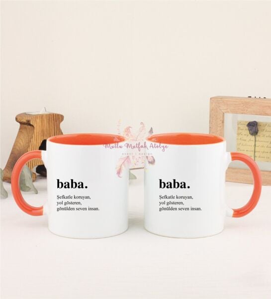 Babalar Günü İkili Turuncu Kupa Bardak
