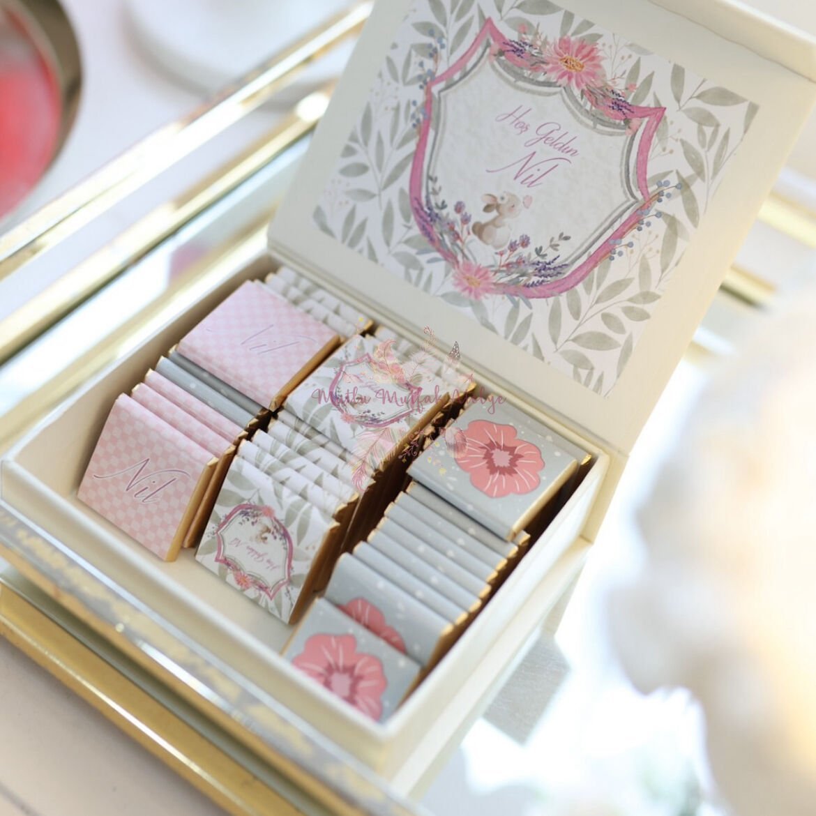 Kişiye Özel Bebek Çikolatası – Valonia Sütlü Çikolata (50 Adet)