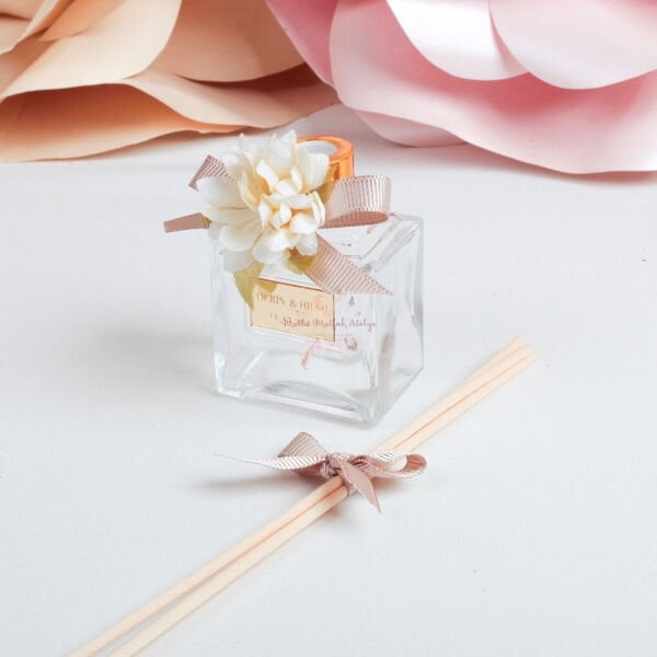 Hediyelik Çiçek Süslemeli Vanilya Oda Kokusu Söz - Nişan Düğün Hediyeliği