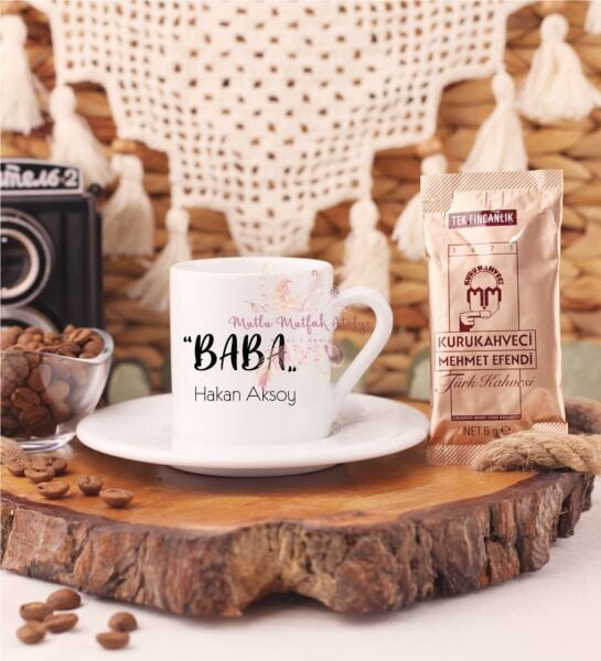 Kişiye Özel Babalar Günü Türk Kahvesi Fincanı