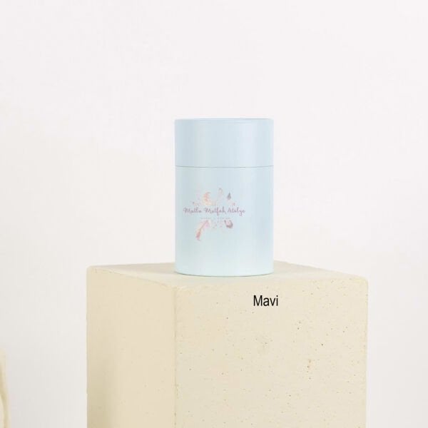 Büyük Boy Vanilya Kokulu Kişiye Özel Tavşan Konseptli Buzlu Cam Bardak Mum - 9x12 cm Silindir Kutulu