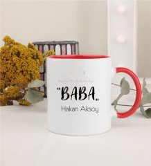Kişiye Özel Babalar Günü Kırmızı Kupa Bardak
