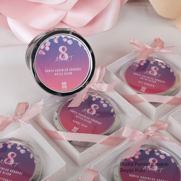 8 Mart Dünya Kadınlar Günü Hediyelik Kutulu Kapaklı Ayna