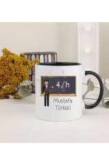 Kişiye Özel Öğretmenler Günü Hediyesi Erkek Öğretmen Mesleki Siyah Kupa Bardak