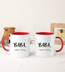 Kişiye Özel Babalar Günü İkili Kırmızı Kupa Bardak