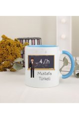 Kişiye Özel Öğretmenler Günü Hediyesi Erkek Öğretmen Mesleki Mavi Kupa Bardak