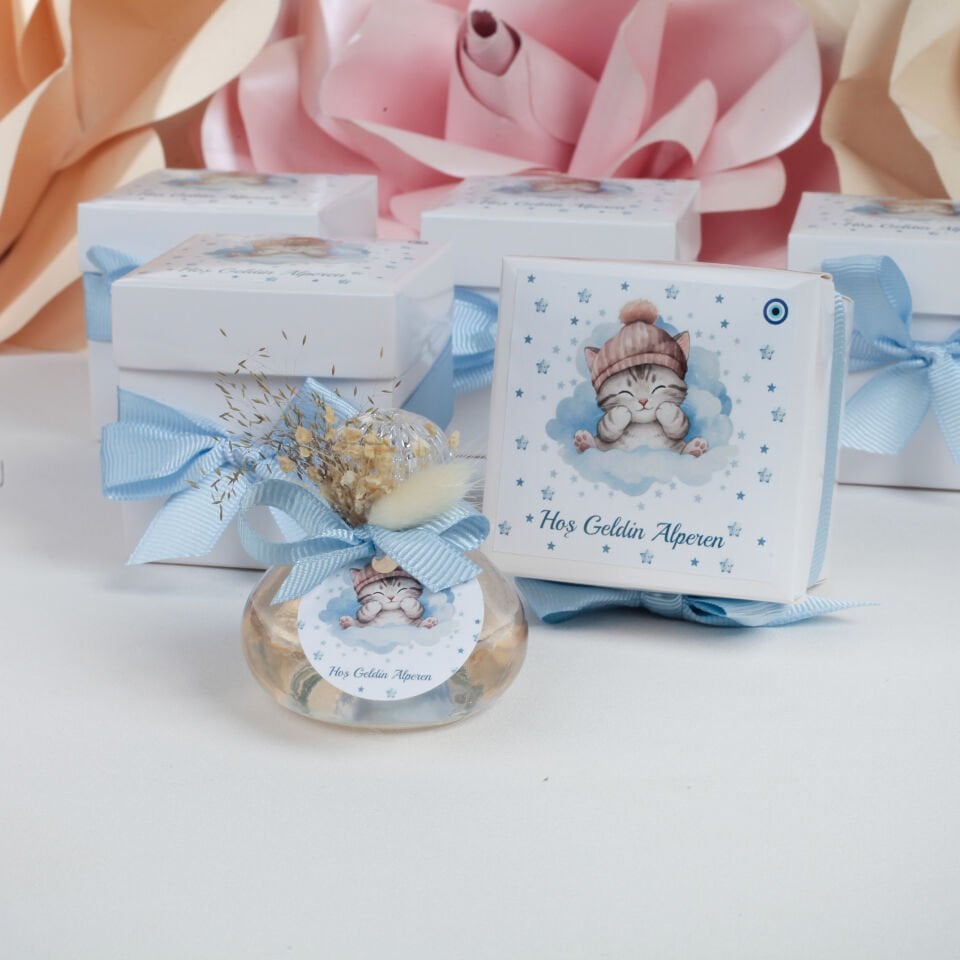 Kutulu Yuvarlak Cam Şişe Eyüp Sabri Tuncer Kolonya Hediyelik