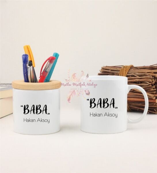 Kişiye Özel Babalar Günü Kalemlik ve Kupa Bardak