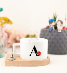 Ahşap Altlıklı Fincan A Harfi