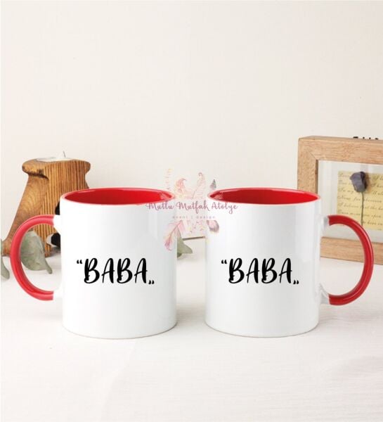 Babalar Günü İkili Kırmızı Kupa Bardak