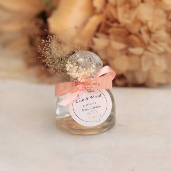 Yuvarlak Cam Şişe Çiçek Süslemeli Eyüp Sabri Tuncer Hediyelik Kolonya