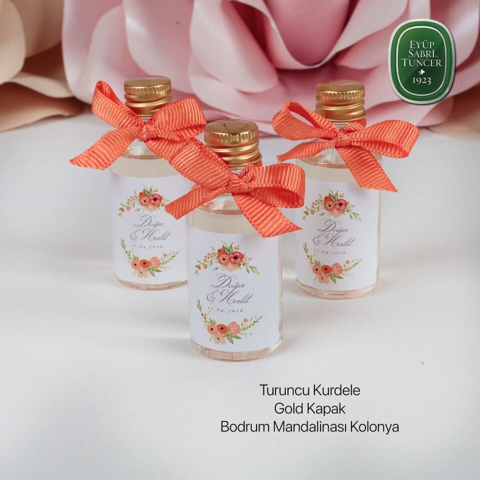 Kişiye Özel Etiketli Düğün & Nişan Hediyesi Bodrum Mandalinası Kolonyası
