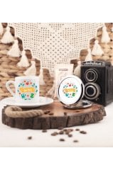 Kişiye Özel Öğretmenler Günü Hediyesi İsimli Desenli Aynalı Kahve Fincanı