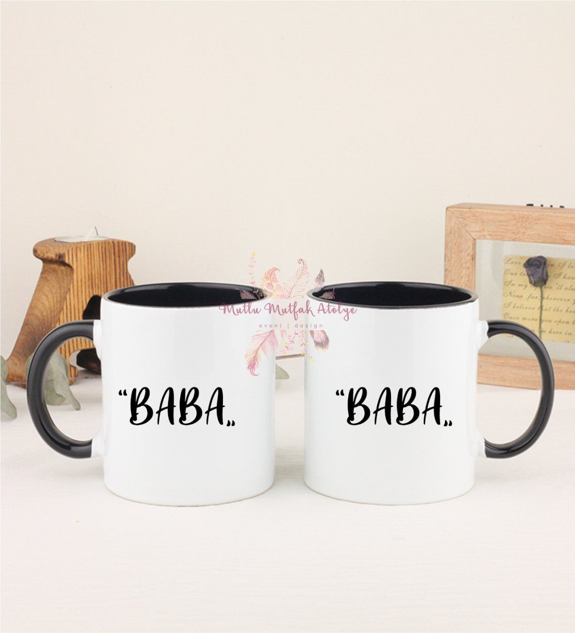 Babalar Günü İkili Siyah Kupa Bardak