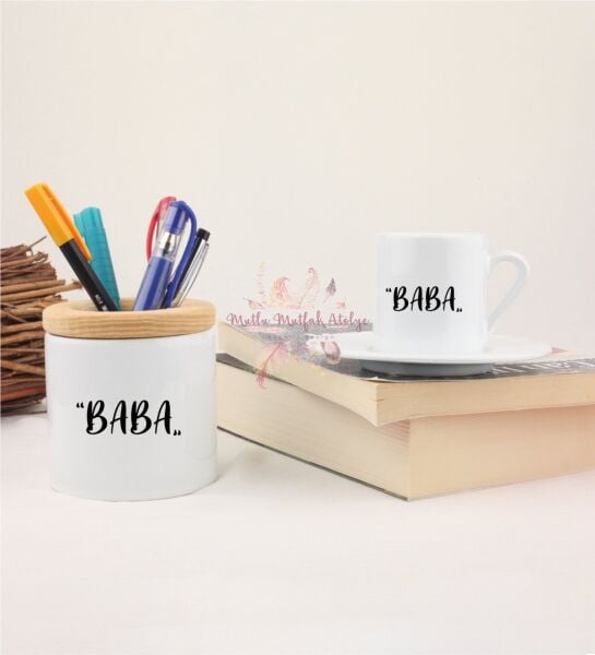 Babalar Günü Kalemlik ve Türk Kahvesi Fincanı
