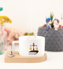 Avukat Hediye Ahşap Altlıklı Fincan