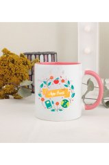 Kişiye Özel Öğretmenler Günü Hediyesi İsimli Desenli Pembe Kupa Bardak