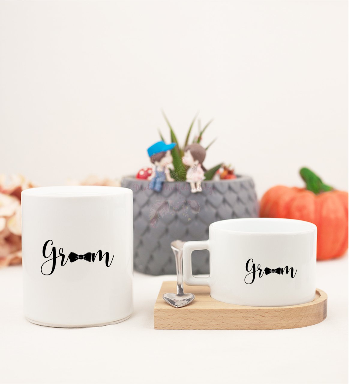 Groom Damat Ahşap Altlıklı Kahve Fincanı