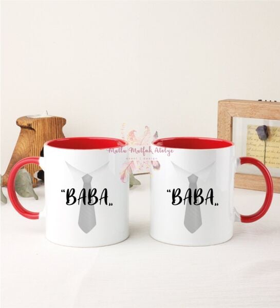 Babalar Günü İkili Kırmızı Kupa Bardak