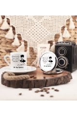 Kişiye Özel Öğretmenler Günü Hediyesi Atatürk ve İsimli Desenli Aynalı Kahve Fincanı