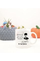 Kişiye Özel Öğretmenler Günü Hediyesi Atatürk ve İsimli Desenli Kupa Bardak