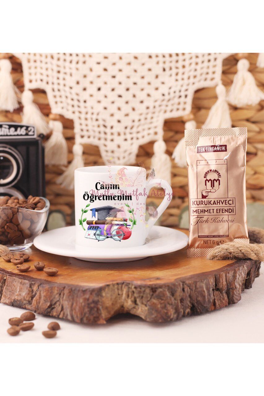 Öğretmenler Günü Hediyesi Canım Öğretmenim Türk Kahvesi Fincanı