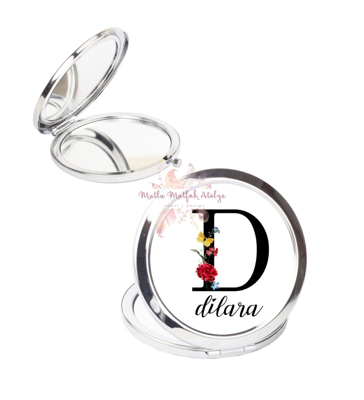 Kişiye Özel Harfli ve İsimli Cep Aynası