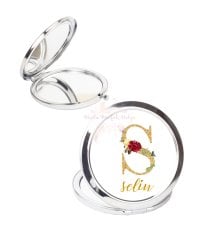 Kişiye Özel Gold Harfli ve İsimli Cep Aynası